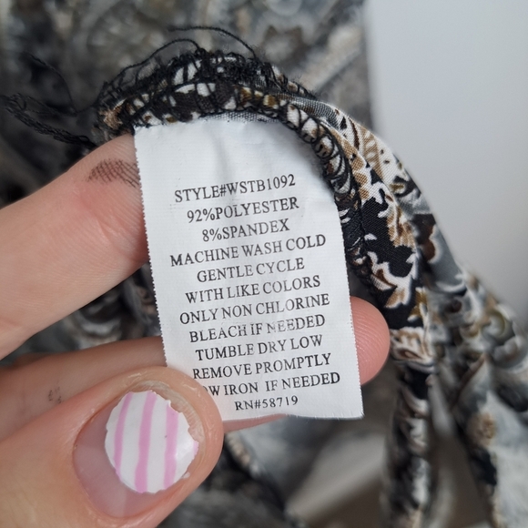 Notation Bundle Of 2 Cream Black Striped & Paisley Print Long Sleeve Shirt Sz 3X - Picture 9 of 11